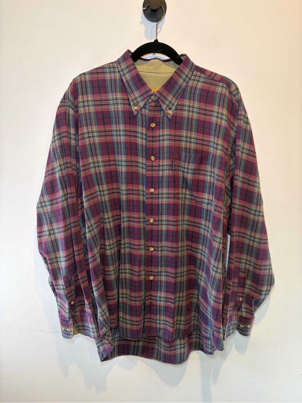Barbour Purple and Green Plaid Button-Down Shirt